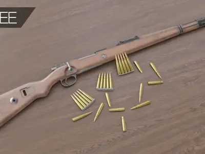 Karabiner 98k Low-poly 3D model purchase
