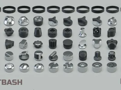 Hard Surface Kitbash  Regulators Screws Overlays 3D model
