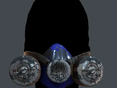 Gas mask helmet 3d model scifi Low-poly Low-poly 3D model Low-poly 3D model buy