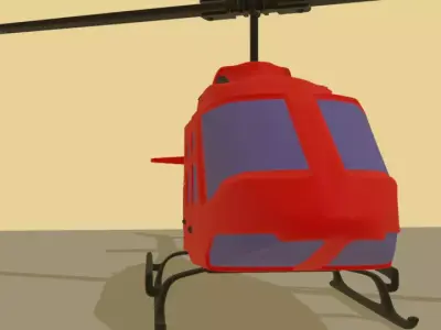 HELICOPTER Low-poly 3D model 8