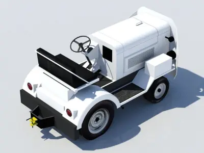 Small TUG MA50 Baggage Tractor Low Poly static Low-poly 3D model