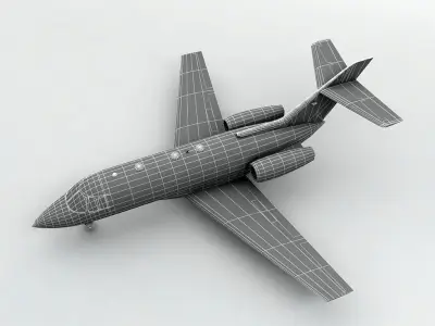  Hawker 800XP Jet Aircraft Low-poly 3D model