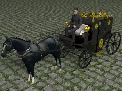 Black Pearl Carriage 3D model