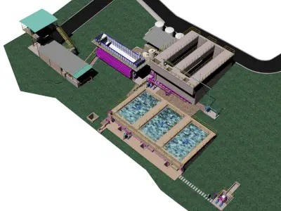 Plant wastewater treatment Free 3D model
