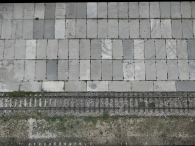 industrial ground railway concrete slabs photogrammetry 3D model