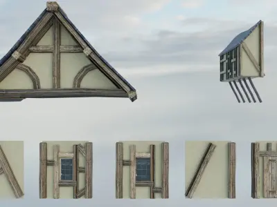 Medieval House Collection Low Poly Free low-poly 3D model