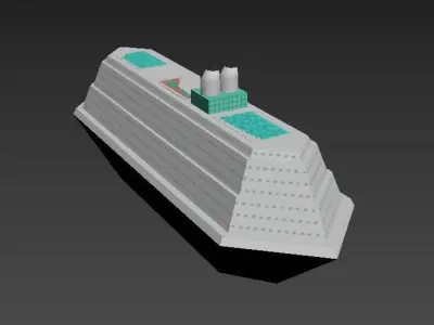 Cruise Ship Low Poly Low-poly 3D model