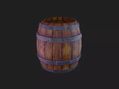 Low-Poly Medieval Barrel Free low-poly 3D model