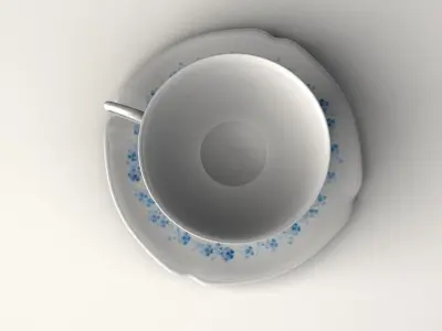 Tea Cup with Plate 3D model
