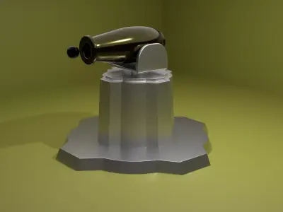 cannon weapons Base for game 3D model