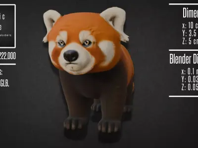 Realistic Red Panda Model 3D model