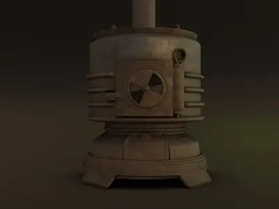 Old Japanese Stove Low-poly 3D model
