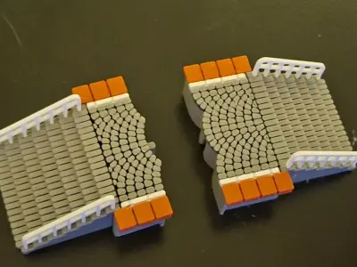 Double Edge Platform front stairs 1-87 FDM color 3D print model