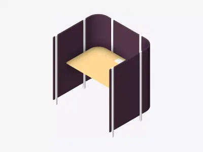 Office Pod - Workspace - Officetec - Open Low-poly 3D model