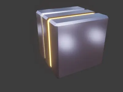 Sci-Fi Cube 3D Model Free low-poly 3D model