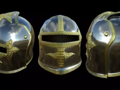 Medieval knight helmet warrior 3D model purchase