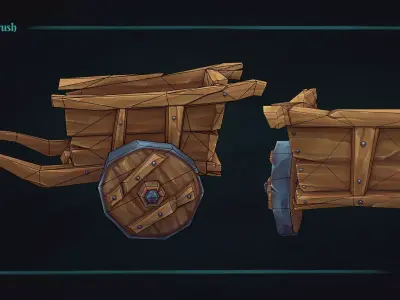 Stylized Cart Prop - Game-Ready Hand-Painted Asset Low-poly 3D model