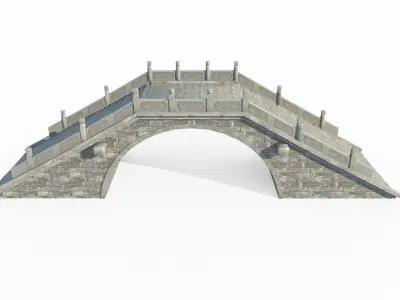 Arch Bridges of ancient Asian architecture 3D model