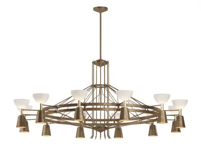 1950s Dutch Large Chandelier 3D model