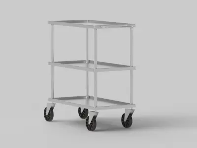 Silver Service Trolley 3D model