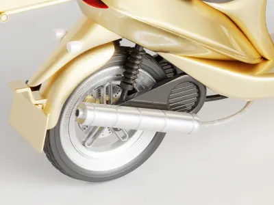 Delivery Scooter Motorcycle Low-poly 3D model