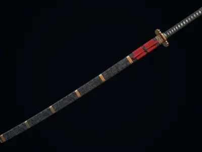 Great Samurai Katana Low-poly 3D model