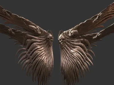 Dark Death scythe Wings 3D model