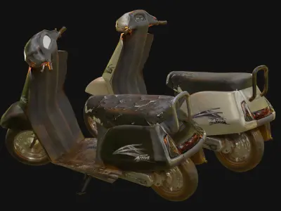 Moped Scooter Activa 3D Model   Low-poly 3D model