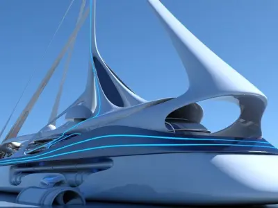 Futuristic Yacht 01 3D model