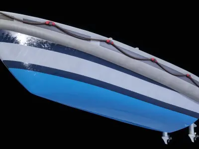 Coastal Guard Inflatable Boat PBR Low-poly 3D model