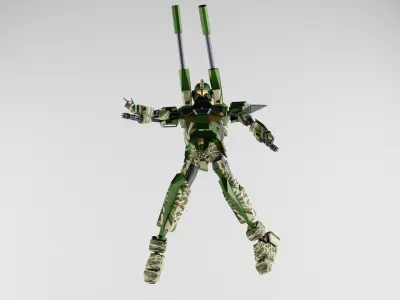 LONG RANGE GUNDAM GUNPLA 3D MODEL Low-poly 3D model