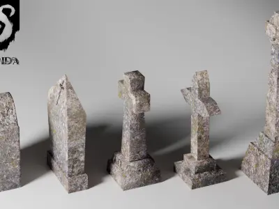 Gravestones 3D model