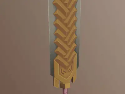 Sakarath - 3D low poly fantasy hand painted sword Low-poly 3D model