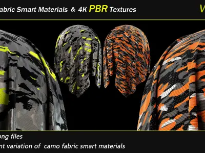 50 camo Fabric Smart Material Bundle and 4K PBR Texture Texture