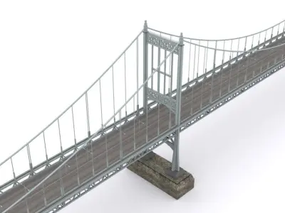 Triborough bridge  Low-poly 3D model