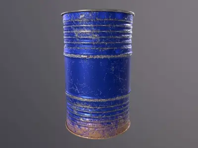 Dirty and worn drum Low-poly 3D model