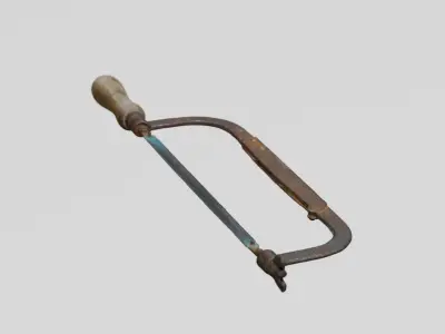 Rusty Tools Hacksaw 3D scan PBR 4K textures Low-poly 3D model