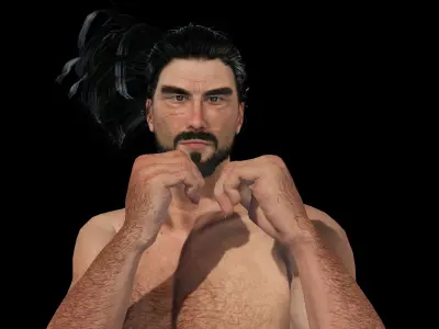 Realistic 3D Samurai Warrior Character Man for Blender Autodesk 3D model