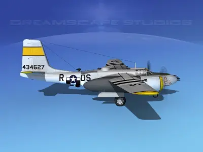 Douglas A-26B Invader V02 USAAF 3D model