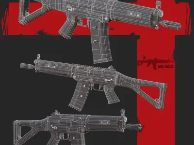 Sig522 Gun Low-poly 3D model