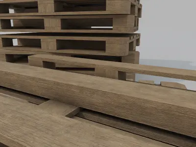 Wooden Pallet PBR  Low-poly 3D model