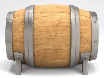 barrel Low-poly 3D model 15