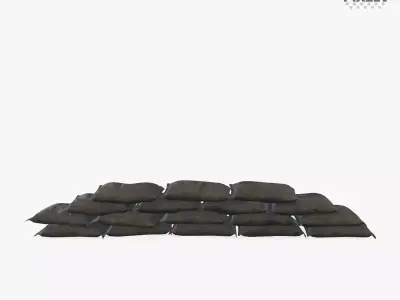 Sack Barricade Low-poly 3D model