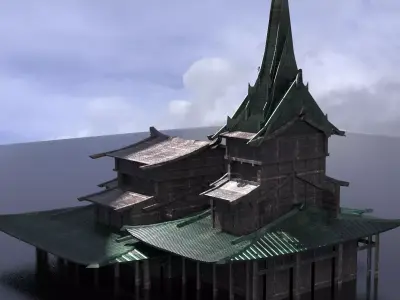Japan Temple Ruin  3D model