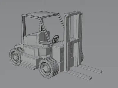 3 Low Poly Forklift with PBR textures Low-poly 3D model