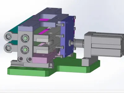 Automation roll angle adjustment mechanism Low-poly 3D model