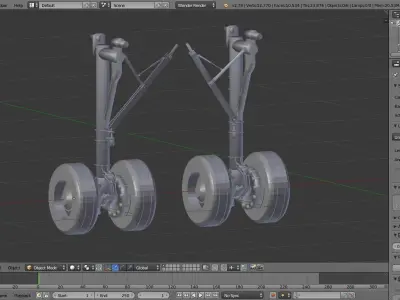 A320 Rear Landing gears Low-poly 3D model