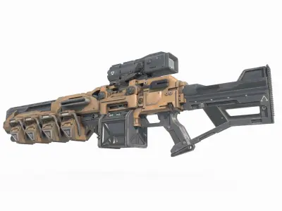 Future sci-fi weapon laser gun 3D model