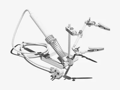 Soldering iron with third hand tool 3D model