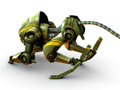 Military Robot Drone Cat Animal Low-poly 3D model